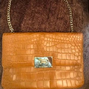Michael Kors tan/brown leather handbag/clutch
